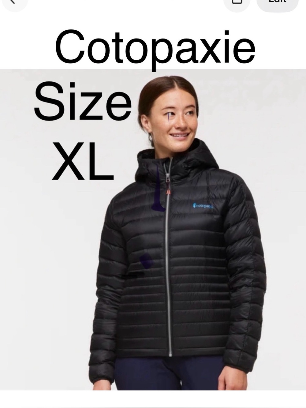 Cotopaxi Women's Capa Black Puffer Jacket NEW with tags size XL